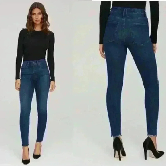 Good American Good Legs with Raw Chewed Hem Blue653 Size 4/27 - Picture 1 of 8